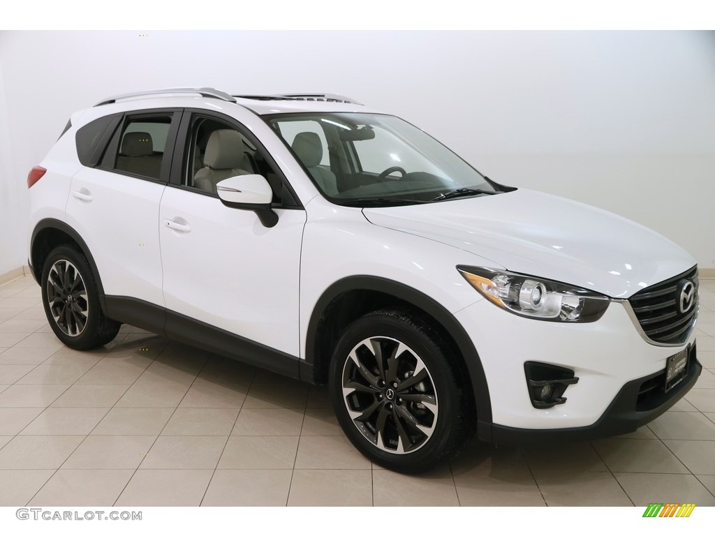 2016 CX-5 Grand Touring AWD - Crystal White Pearl Mica / Parchment photo #1