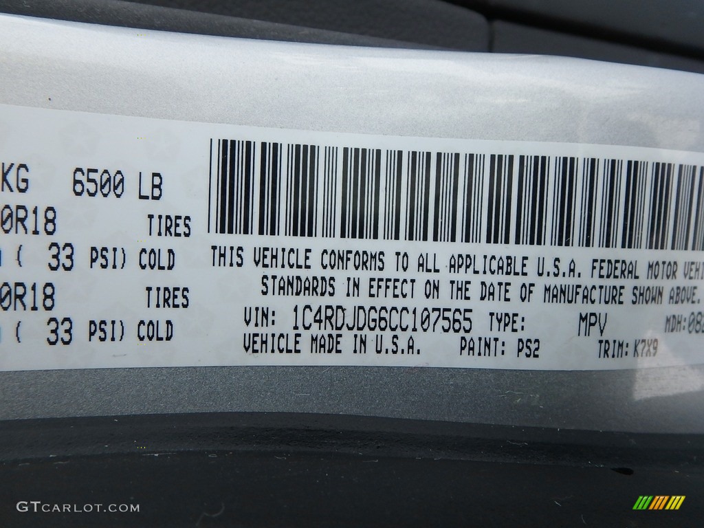 2012 Durango Crew AWD - Bright Silver Metallic / Black photo #22