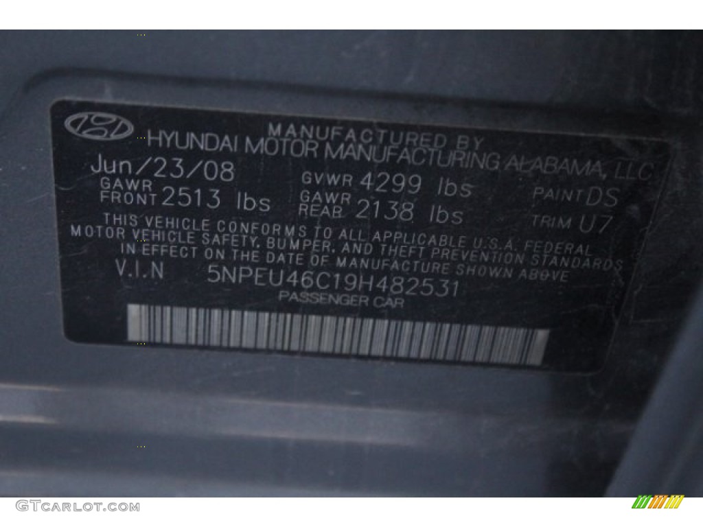2009 Sonata Limited - Willow Gray / Gray photo #34