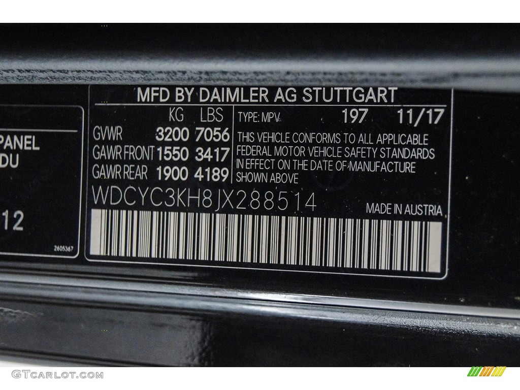 2018 G Color Code 197 for Obsidian Black Metallic Photo #125243111