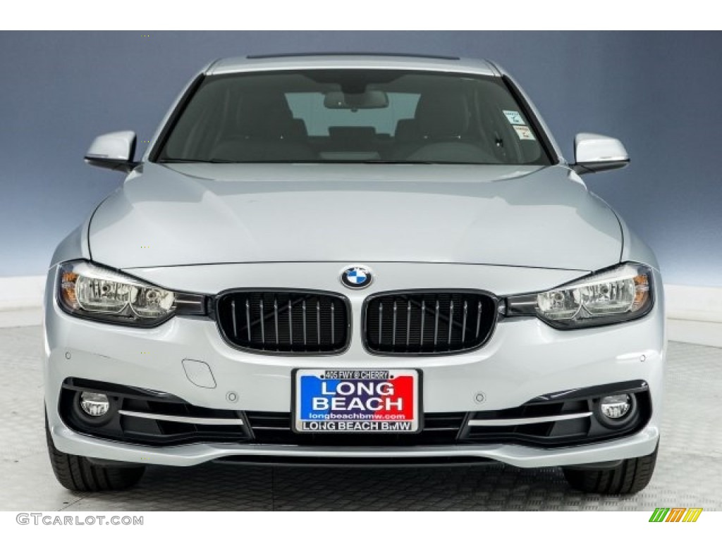 2017 3 Series 330i Sedan - Glacier Silver Metallic / Black photo #2
