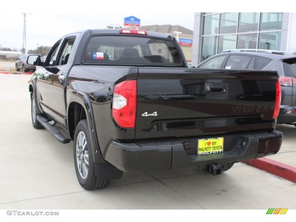 2018 Tundra Platinum CrewMax 4x4 - Midnight Black Metallic / Black photo #6