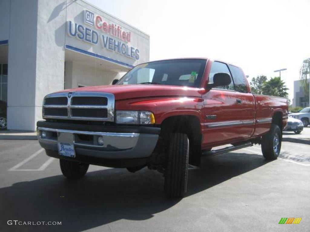 1999 Ram 2500 ST Extended Cab 4x4 - Flame Red / Mist Gray photo #1