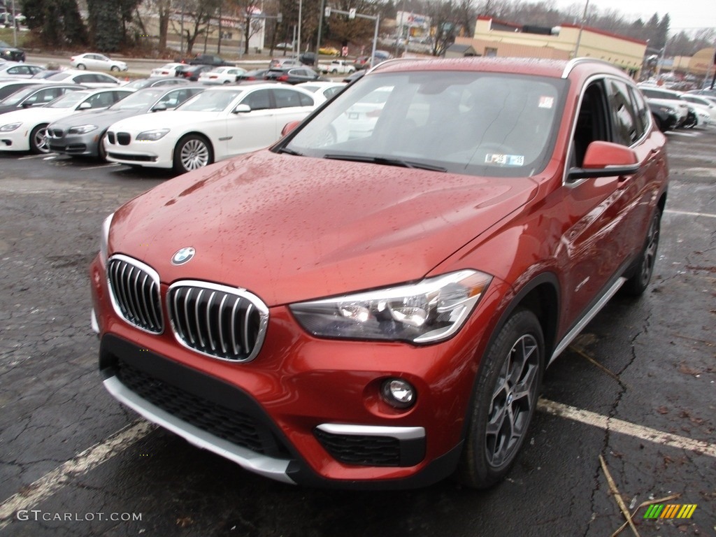 2018 X1 xDrive28i - Sunset Orange Metallic / Black photo #7