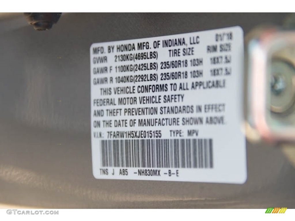 2018 CR-V EX - Lunar Silver Metallic / Gray photo #18