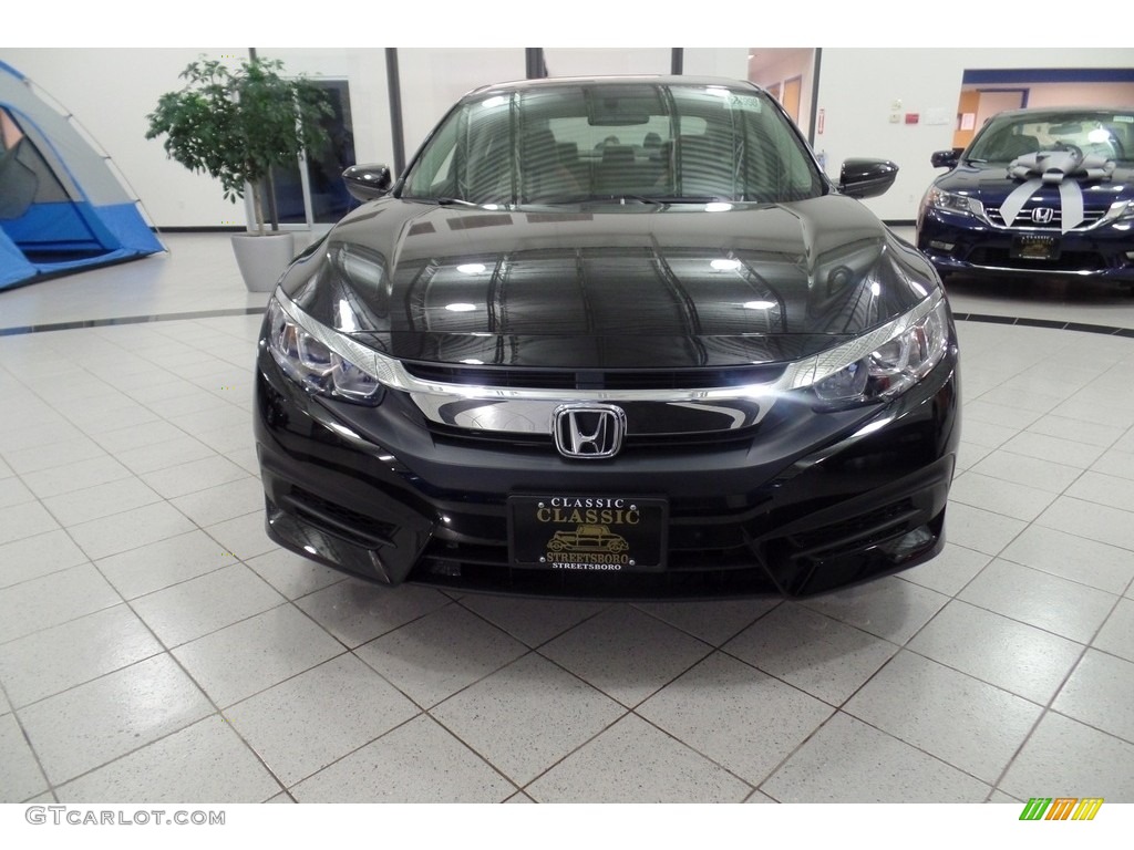 2018 Civic LX Sedan - Crystal Black Pearl / Ivory photo #2