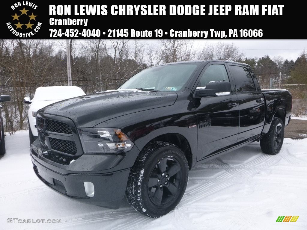 2018 1500 Big Horn Crew Cab 4x4 - Brilliant Black Crystal Pearl / Black/Diesel Gray photo #1
