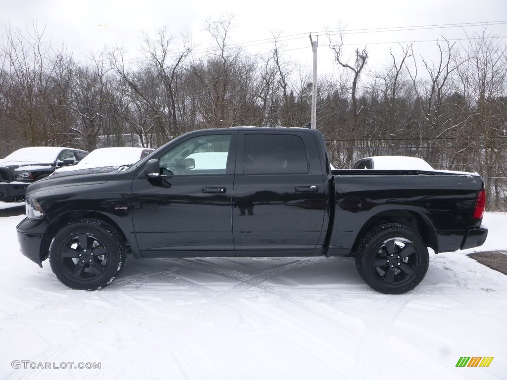 2018 1500 Big Horn Crew Cab 4x4 - Brilliant Black Crystal Pearl / Black/Diesel Gray photo #2