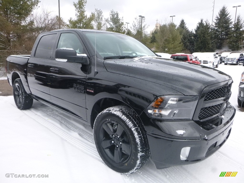 2018 1500 Big Horn Crew Cab 4x4 - Brilliant Black Crystal Pearl / Black/Diesel Gray photo #6