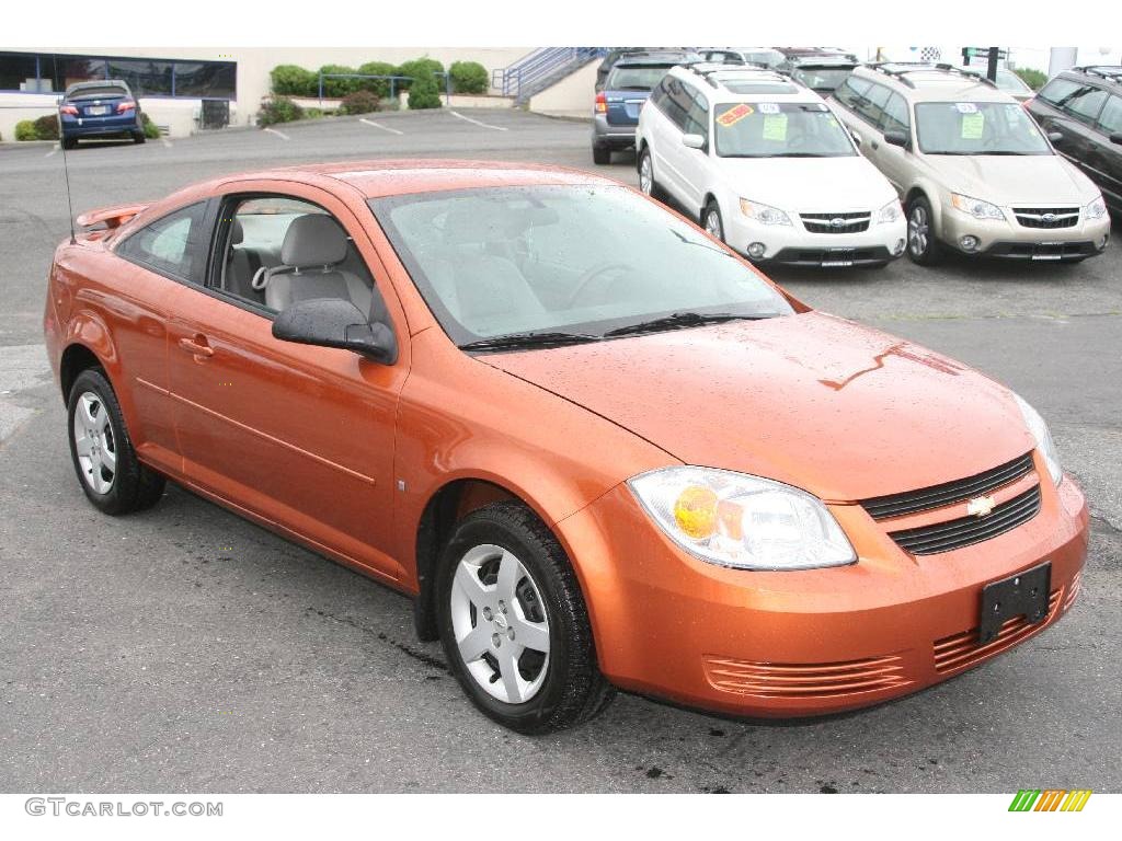 2007 Cobalt LS Coupe - Sunburst Orange Metallic / Gray photo #3