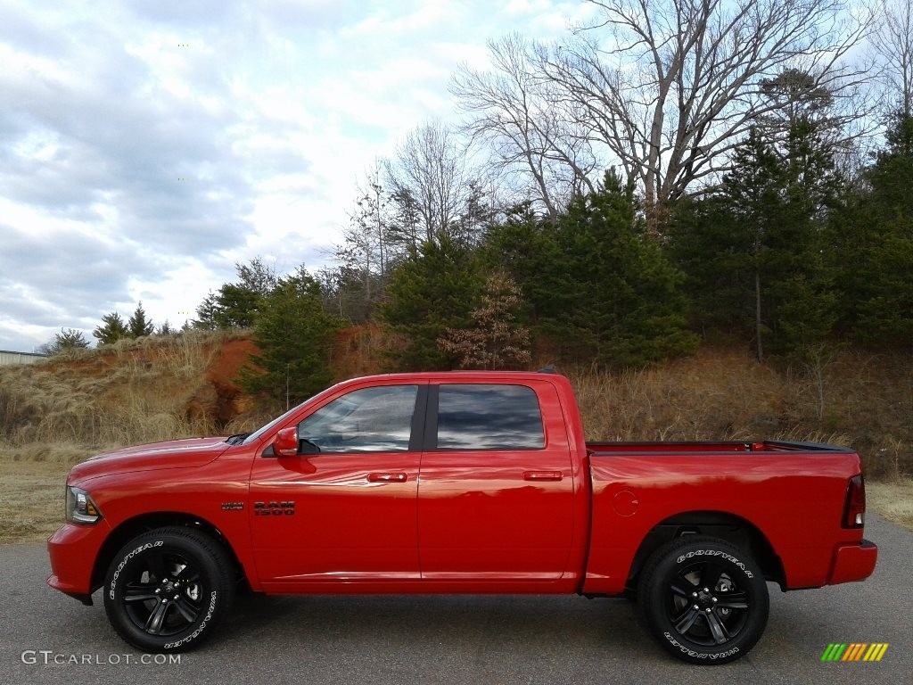 2018 1500 Sport Crew Cab 4x4 - Flame Red / Black photo #1