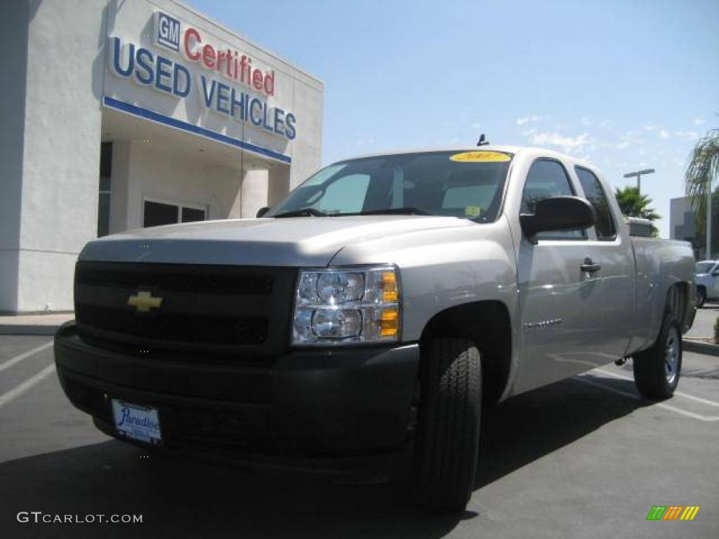 2007 Silverado 1500 Work Truck Extended Cab - Silver Birch Metallic / Dark Titanium Gray photo #1