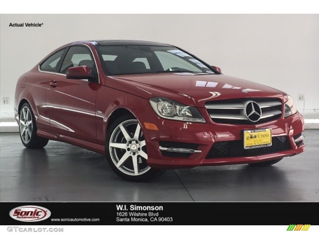 2012 C 250 Coupe - Mars Red / Black photo #1