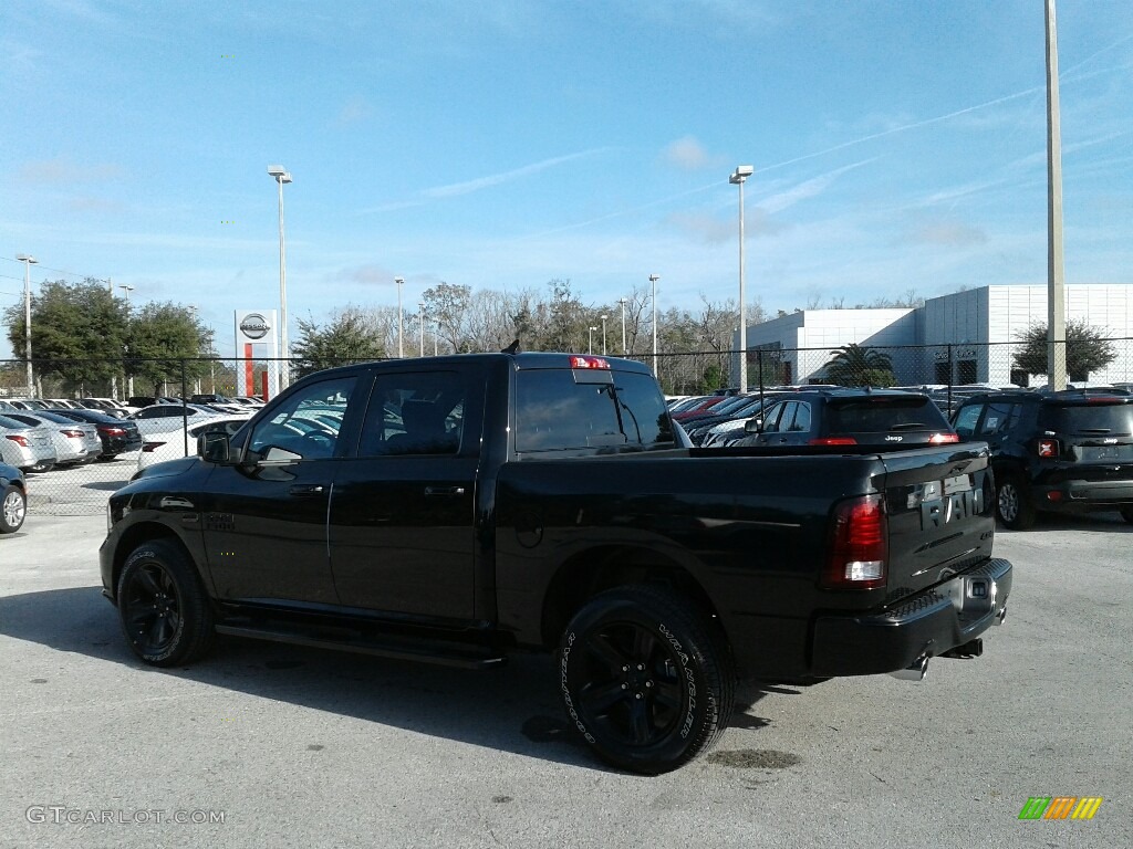 2018 1500 Night Crew Cab 4x4 - Brilliant Black Crystal Pearl / Black photo #3