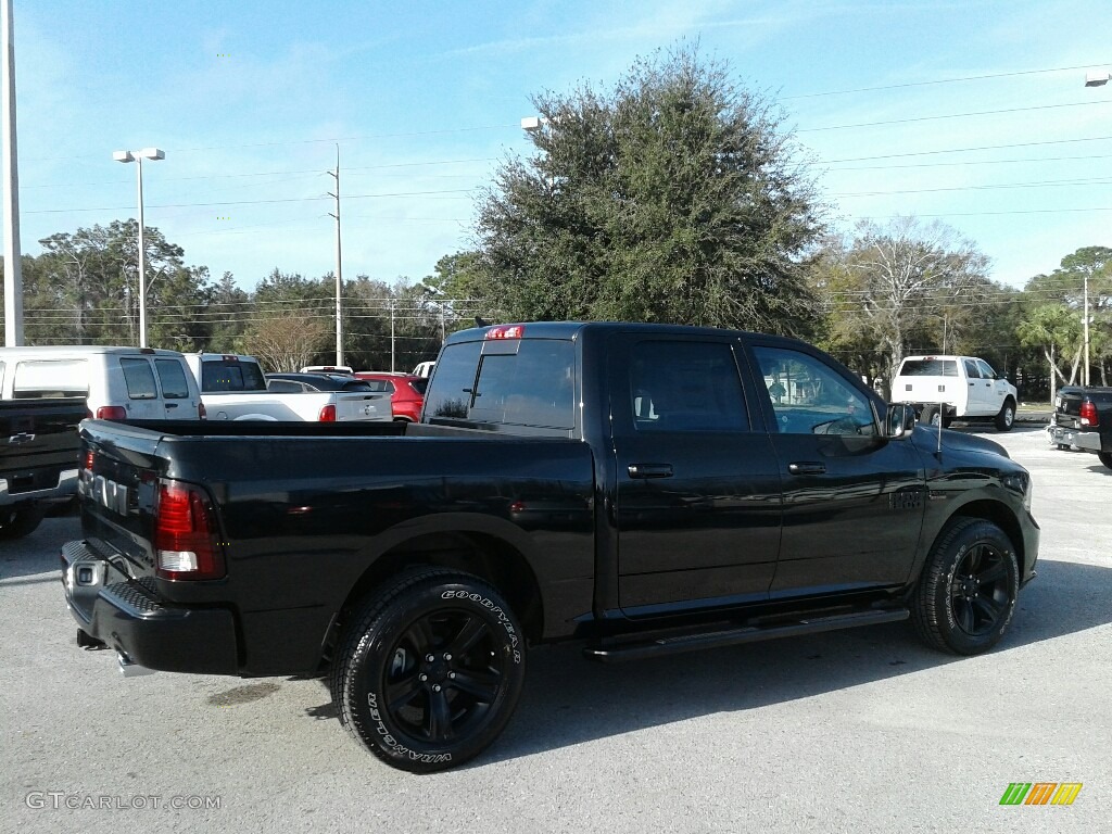 2018 1500 Night Crew Cab 4x4 - Brilliant Black Crystal Pearl / Black photo #5