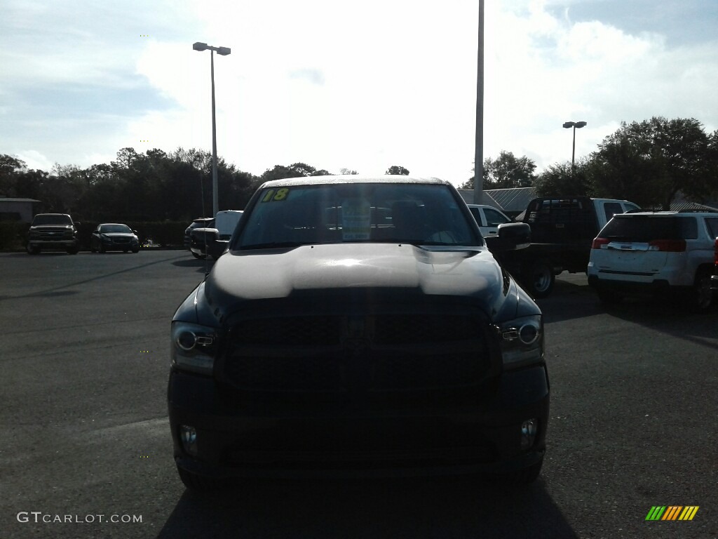 2018 1500 Night Crew Cab 4x4 - Brilliant Black Crystal Pearl / Black photo #8