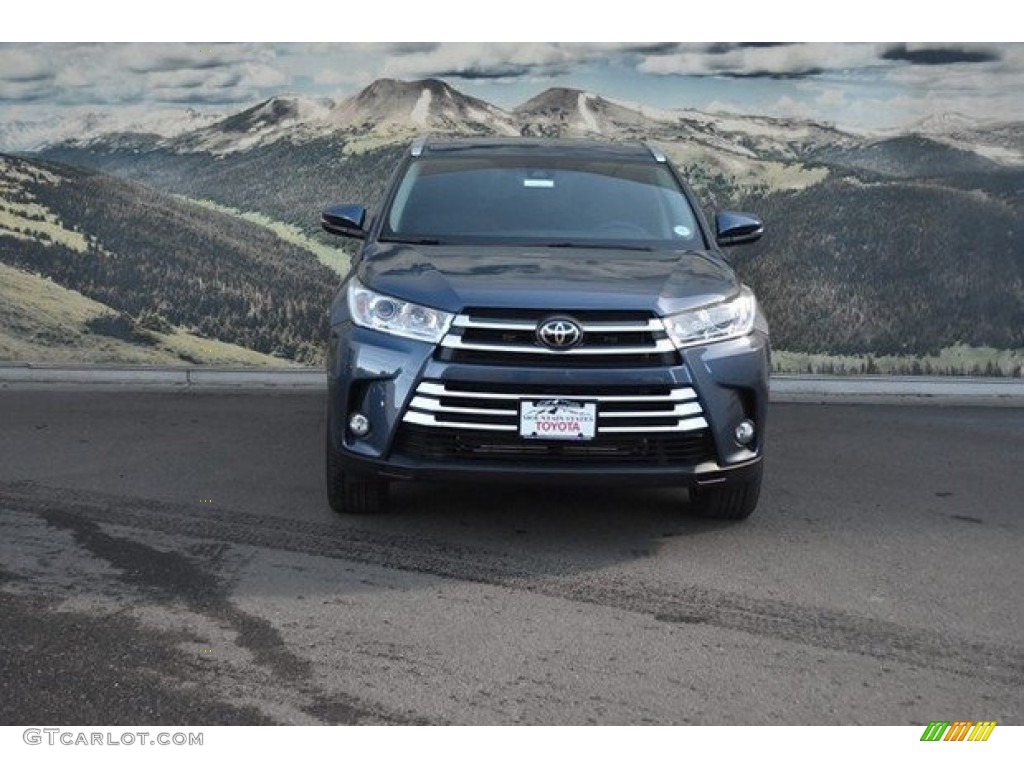 2018 Highlander XLE AWD - Shoreline Blue Pearl / Black photo #2