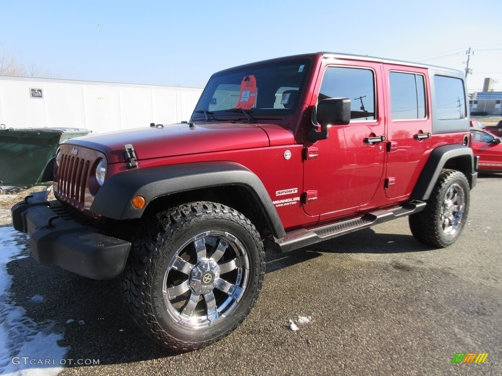2012 Wrangler Unlimited Sport 4x4 - Deep Cherry Red Crystal Pearl / Black photo #1