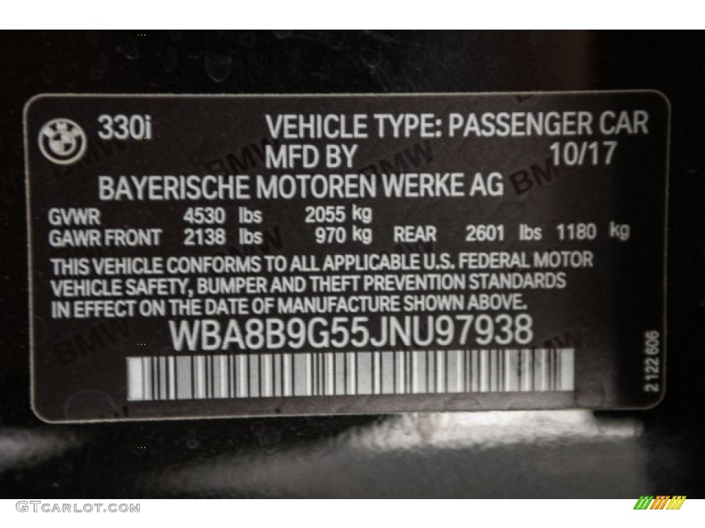 2018 3 Series 330i Sedan - Black Sapphire Metallic / Black photo #12