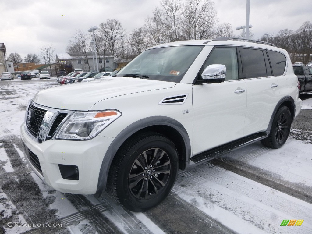 Pearl White 2018 Nissan Armada Platinum 4x4 Exterior Photo #125335298