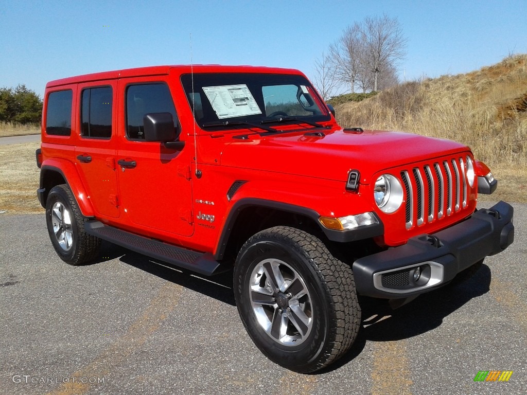 Firecracker Red 2018 Jeep Wrangler Unlimited Sahara 4x4 Exterior Photo #125336533