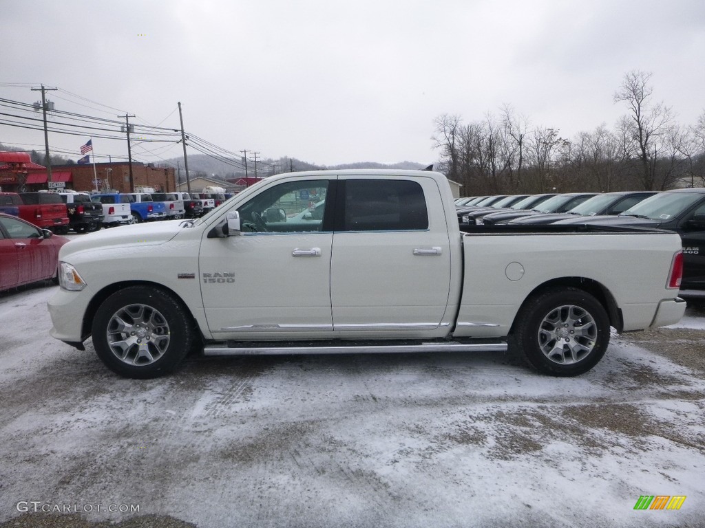 2018 1500 Laramie Longhorn Crew Cab 4x4 - Pearl White / Canyon Brown/Light Frost Beige photo #2