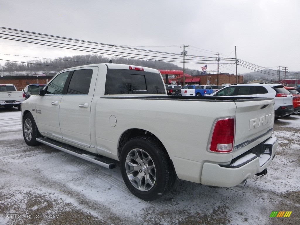2018 1500 Laramie Longhorn Crew Cab 4x4 - Pearl White / Canyon Brown/Light Frost Beige photo #3