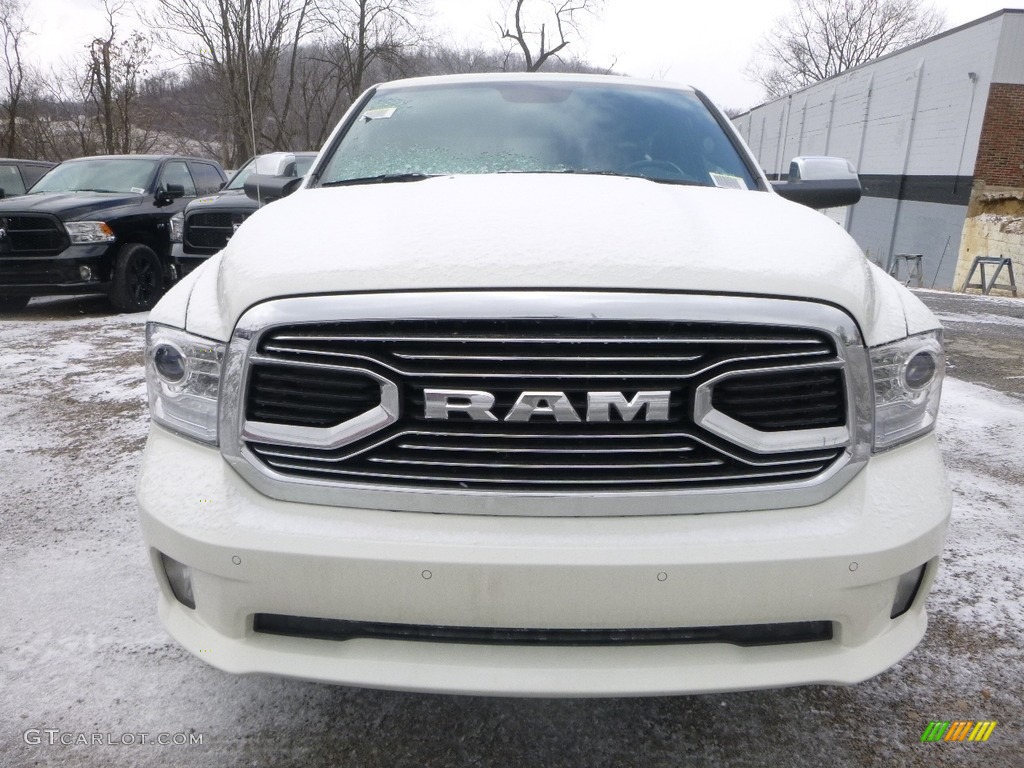 2018 1500 Laramie Longhorn Crew Cab 4x4 - Pearl White / Canyon Brown/Light Frost Beige photo #8