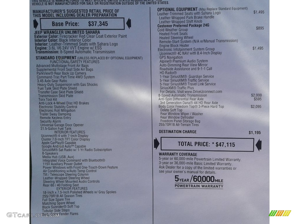 2018 Wrangler Unlimited Sahara 4x4 - Firecracker Red / Black photo #35