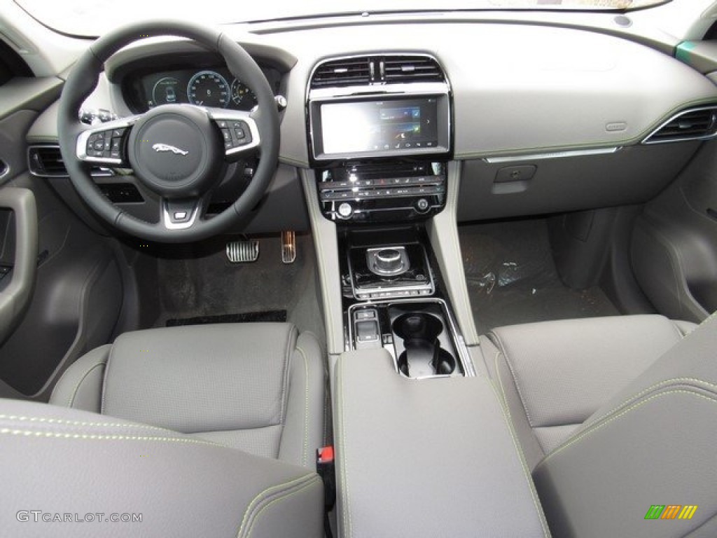 2018 Jaguar F-PACE 25t AWD R-Sport Oyster w/Lime Contrast Dashboard Photo #125337633