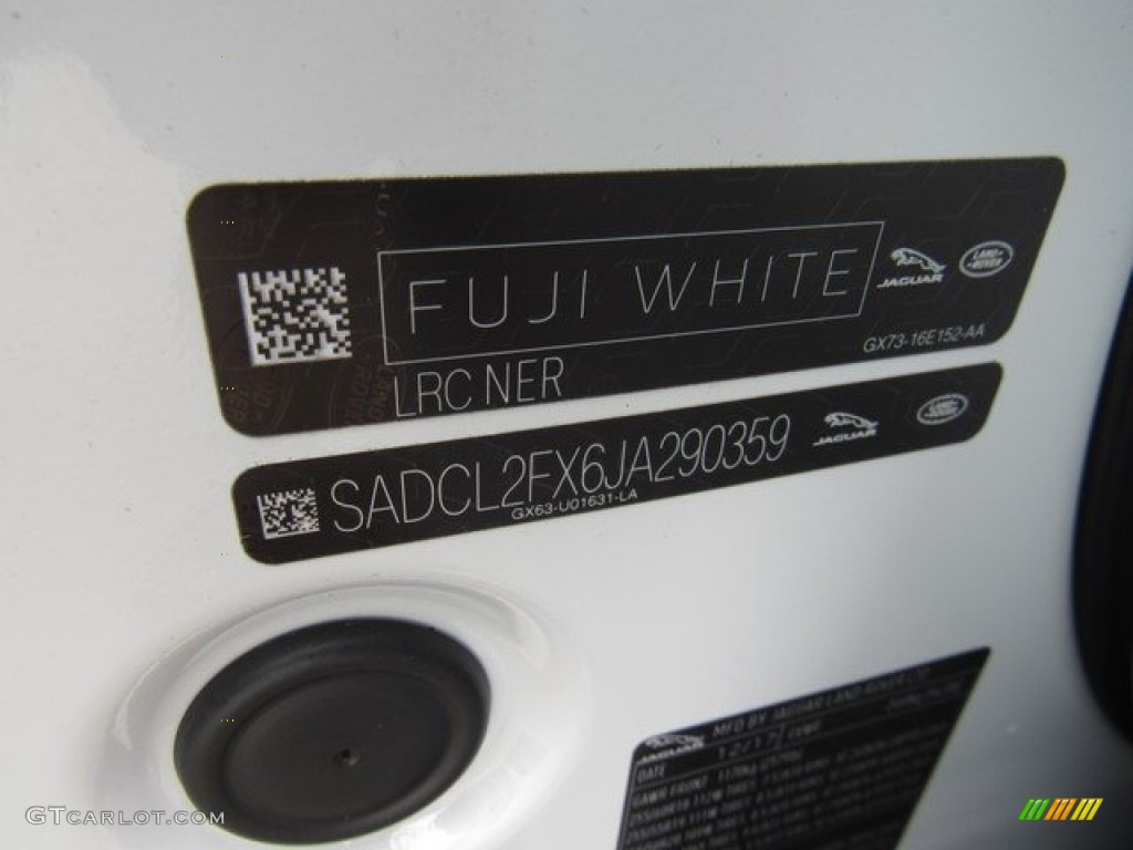 2018 F-PACE Color Code NER for Fuji White Photo #125338007