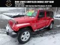 2010 Flame Red Jeep Wrangler Unlimited Sahara 4x4  photo #1