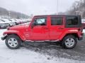 2010 Flame Red Jeep Wrangler Unlimited Sahara 4x4  photo #2