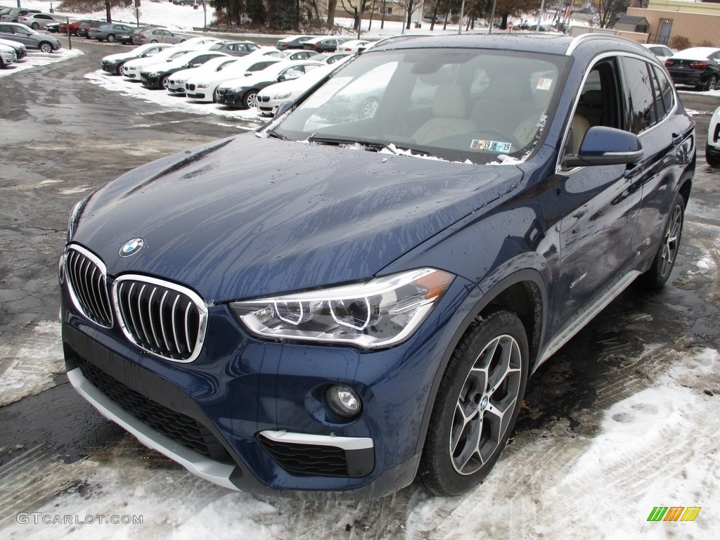 2017 X1 xDrive28i - Mediterranean Blue Metallic / Canberra Beige photo #7