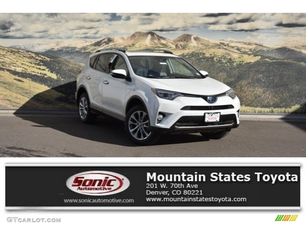 2018 RAV4 Limited AWD Hybrid - Blizzard White Pearl / Ash photo #1