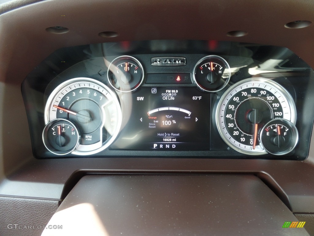 2017 1500 Laramie Crew Cab 4x4 - Brilliant Black Crystal Pearl / Canyon Brown/Light Frost Beige photo #16