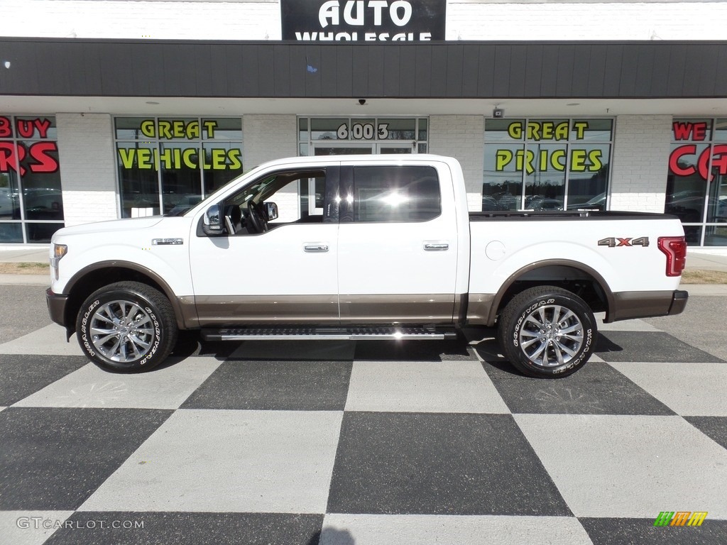 2017 F150 Lariat SuperCrew 4X4 - White Platinum / Light Camel photo #1