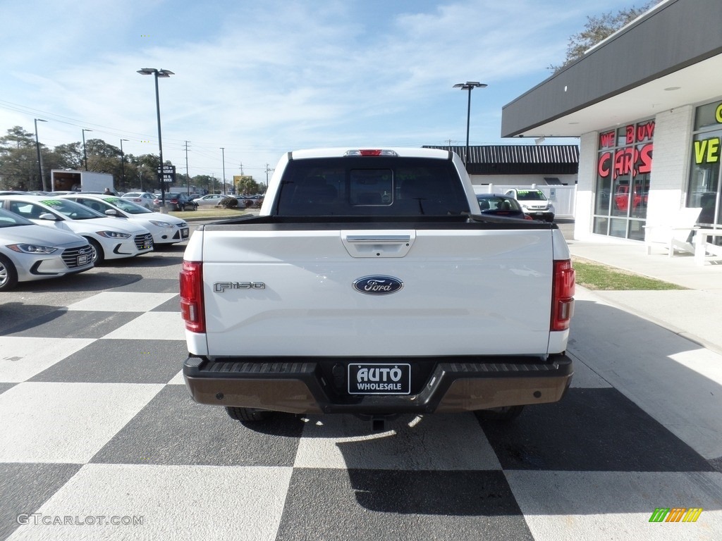 2017 F150 Lariat SuperCrew 4X4 - White Platinum / Light Camel photo #4