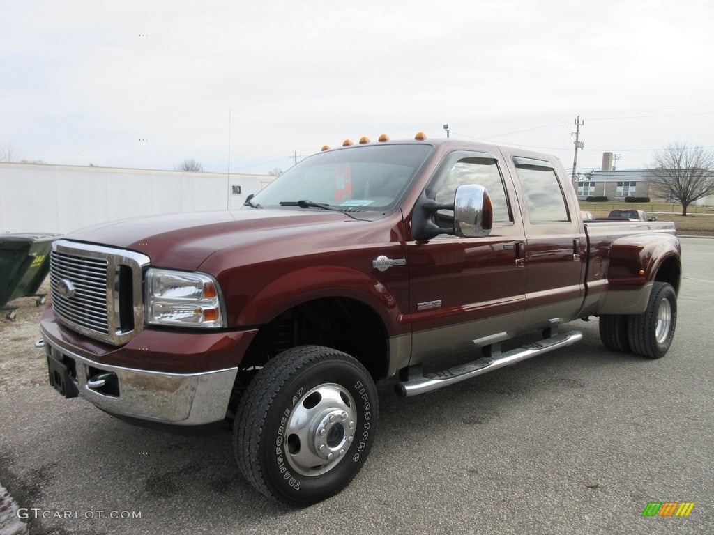 2007 F350 Super Duty Lariat Crew Cab 4x4 Dually - Dark Copper Metallic / Tan photo #1