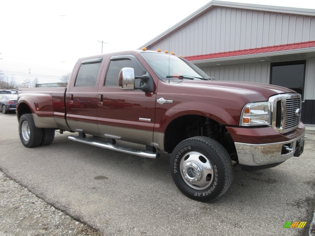 2007 F350 Super Duty Lariat Crew Cab 4x4 Dually - Dark Copper Metallic / Tan photo #2