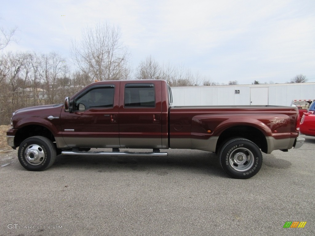 2007 F350 Super Duty Lariat Crew Cab 4x4 Dually - Dark Copper Metallic / Tan photo #3