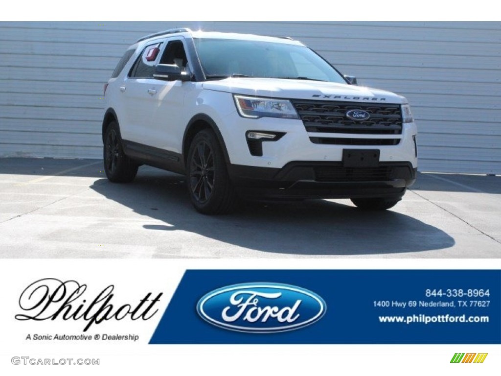 2018 Explorer XLT - White Platinum / Ebony Black photo #1