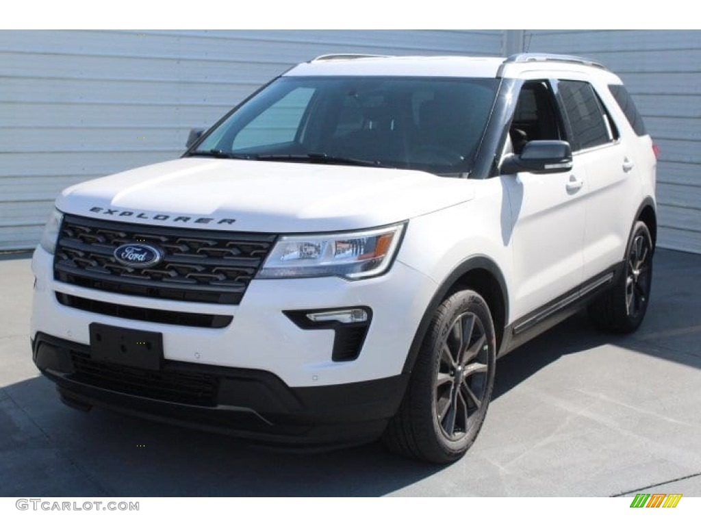 2018 Explorer XLT - White Platinum / Ebony Black photo #3