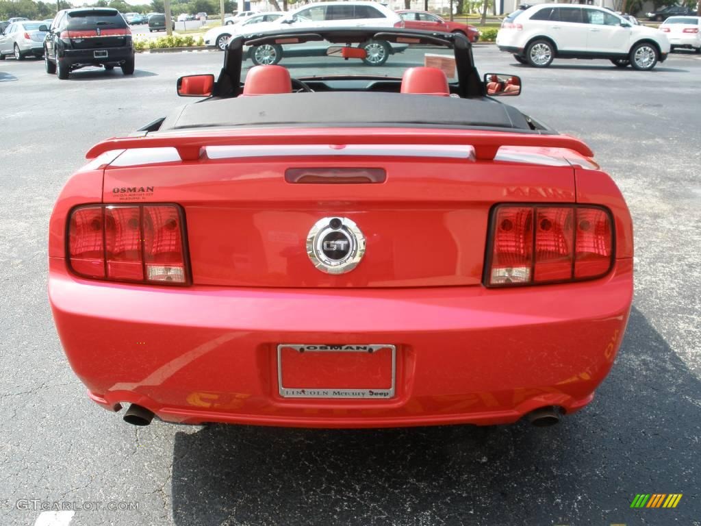 2007 Mustang GT Premium Convertible - Torch Red / Black/Red photo #4