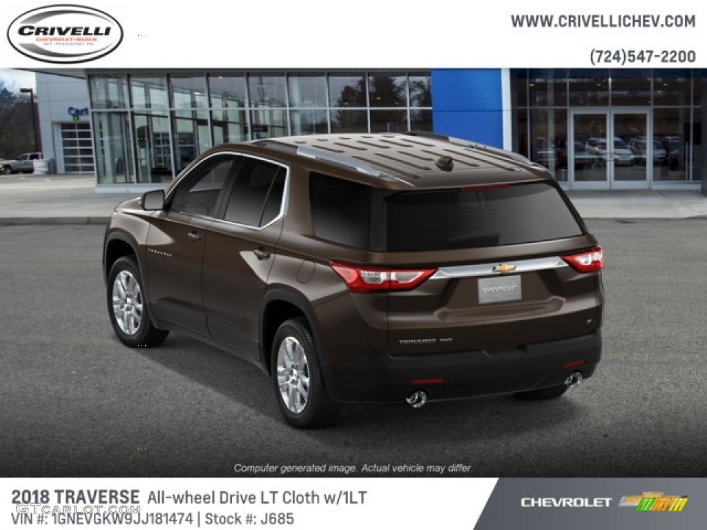 2018 Traverse LT AWD - Sable Brown Metallic / Jet Black photo #3