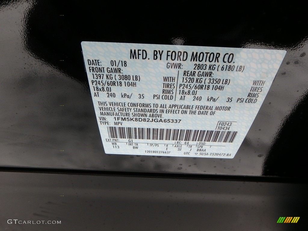 2018 Explorer XLT 4WD - Shadow Black / Ebony Black photo #17