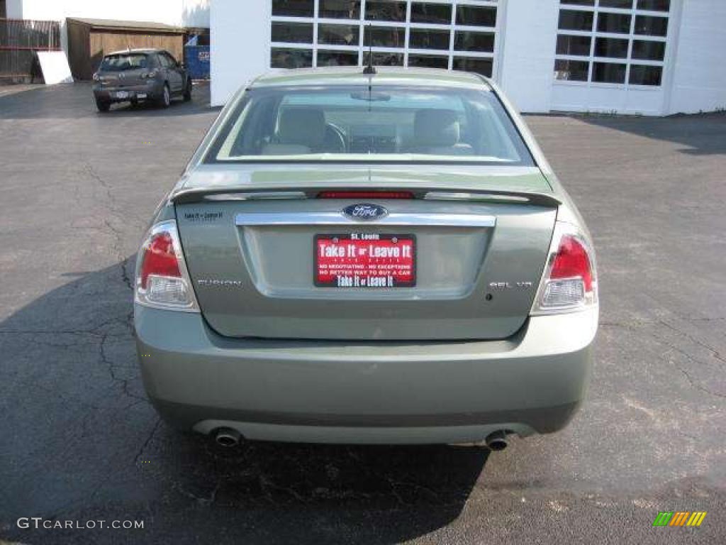 2008 Fusion SEL V6 - Moss Green Metallic / Medium Light Stone photo #9