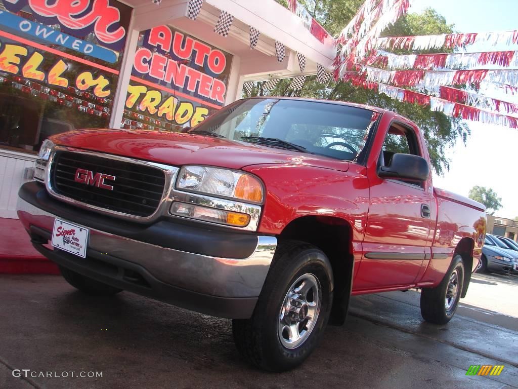 1999 Sierra 1500 SL Regular Cab 4x4 - Fire Red / Graphite photo #11