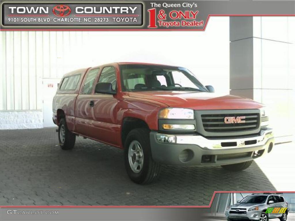 2003 Sierra 1500 Extended Cab 4x4 - Fire Red / Dark Pewter photo #1