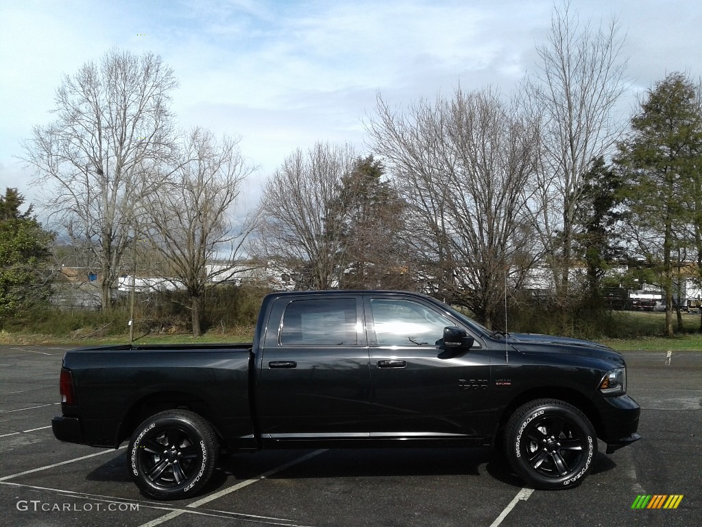 2018 1500 Night Crew Cab 4x4 - Brilliant Black Crystal Pearl / Black photo #5